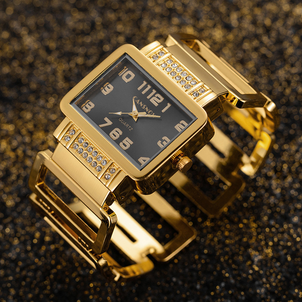 Luxury Watch Diamond - Cansnow Rechteck Damen Armbanduhr Gold Silber