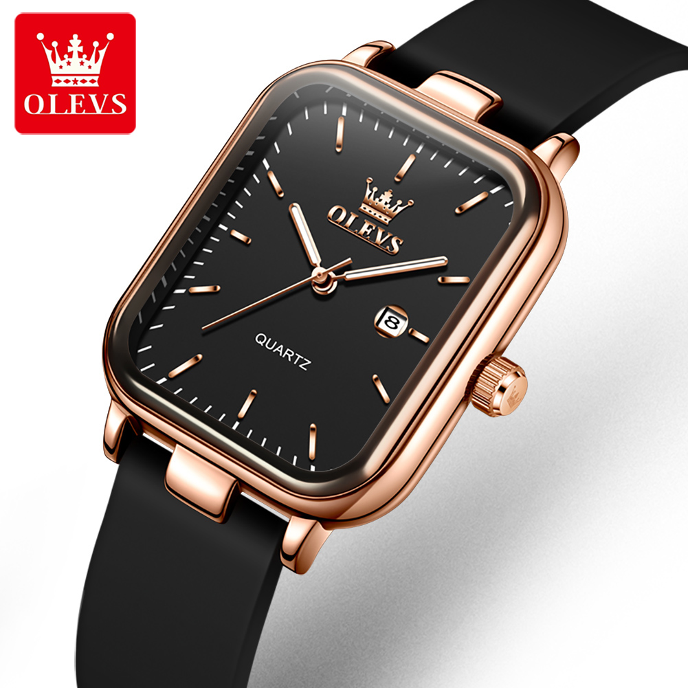 Luxury Watch For Girls - OLEVS Luxusuhr für Damen, rechteckiges Zifferblatt,