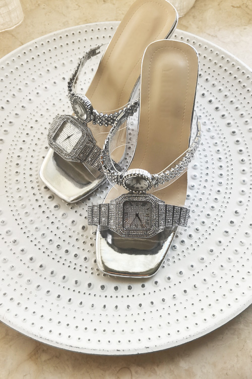 Luxury Watch Diamond - Originelles Design Kristalluhr High Heels Sandalen
