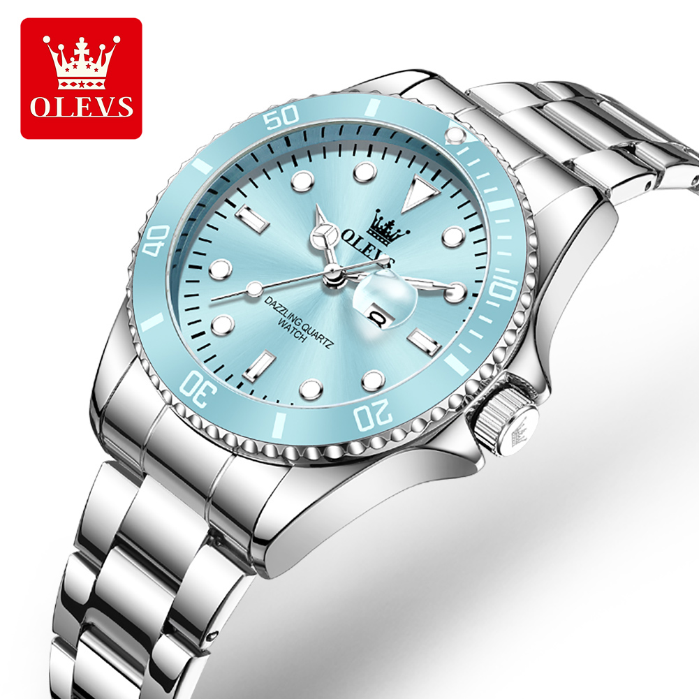 Luxury Watch Ladies - OLEVS Luxus-Edelstahl-wasserdichte Quarzuhr für Damen, modischer