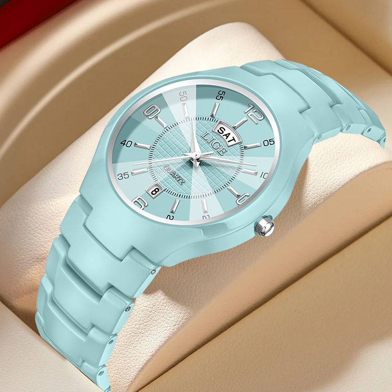 Luxury Watch Ladies - LIGE Luxuriöse Elegante Quarz-Damenuhren Mode Keramik