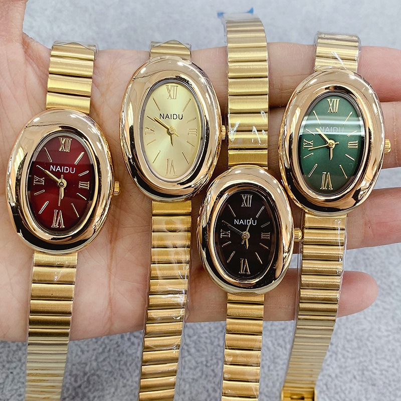 Luxury Watch For Girls - Luxus Marke Gold Oval Frauen Quarzuhr