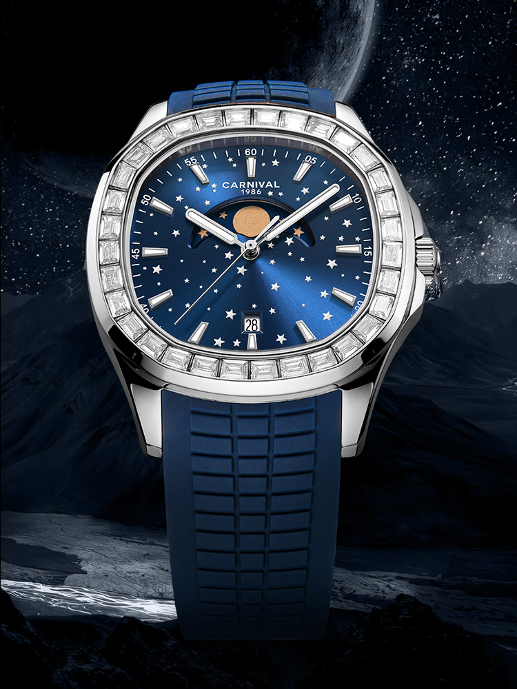 Luxury Watch German - Schweiz Ronda Quarz-Karnevalsuhr für Herren, Saphirglas,