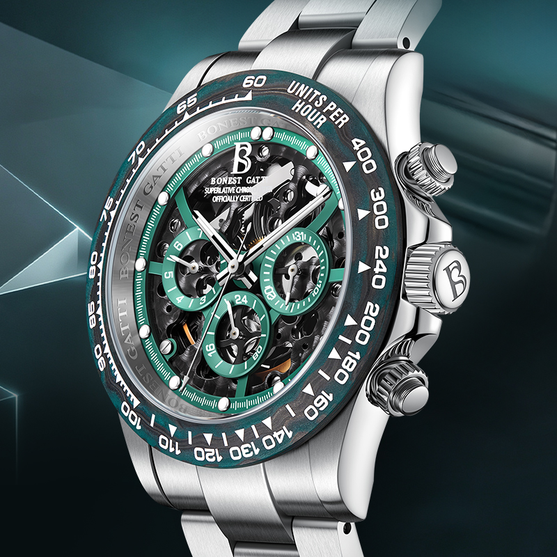 Chronograph Flyback Watch - BONEST GATTI Herrenuhr, automatische mechanische Armbanduhr,