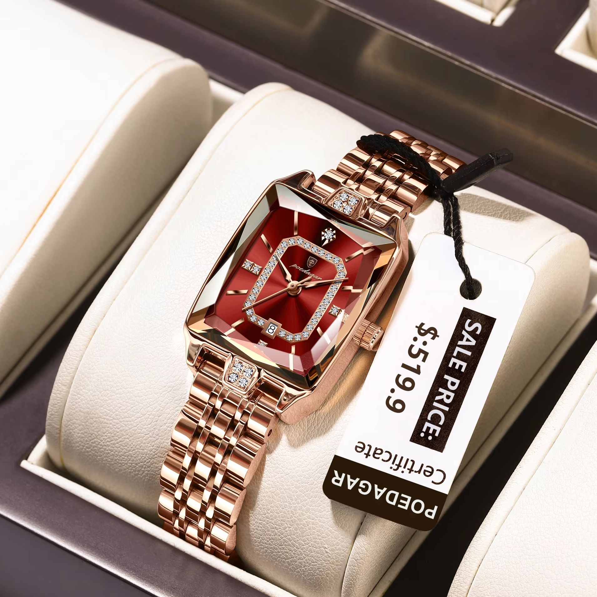 Luxury Watch Ladies - POEDAGAR Mode Elegante Frauen Armbanduhr Wasserdicht