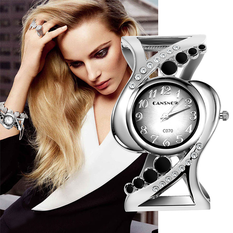 Luxury Watch Diamond - Frauen Armreif Armbanduhr Kristall Luxus Damen
