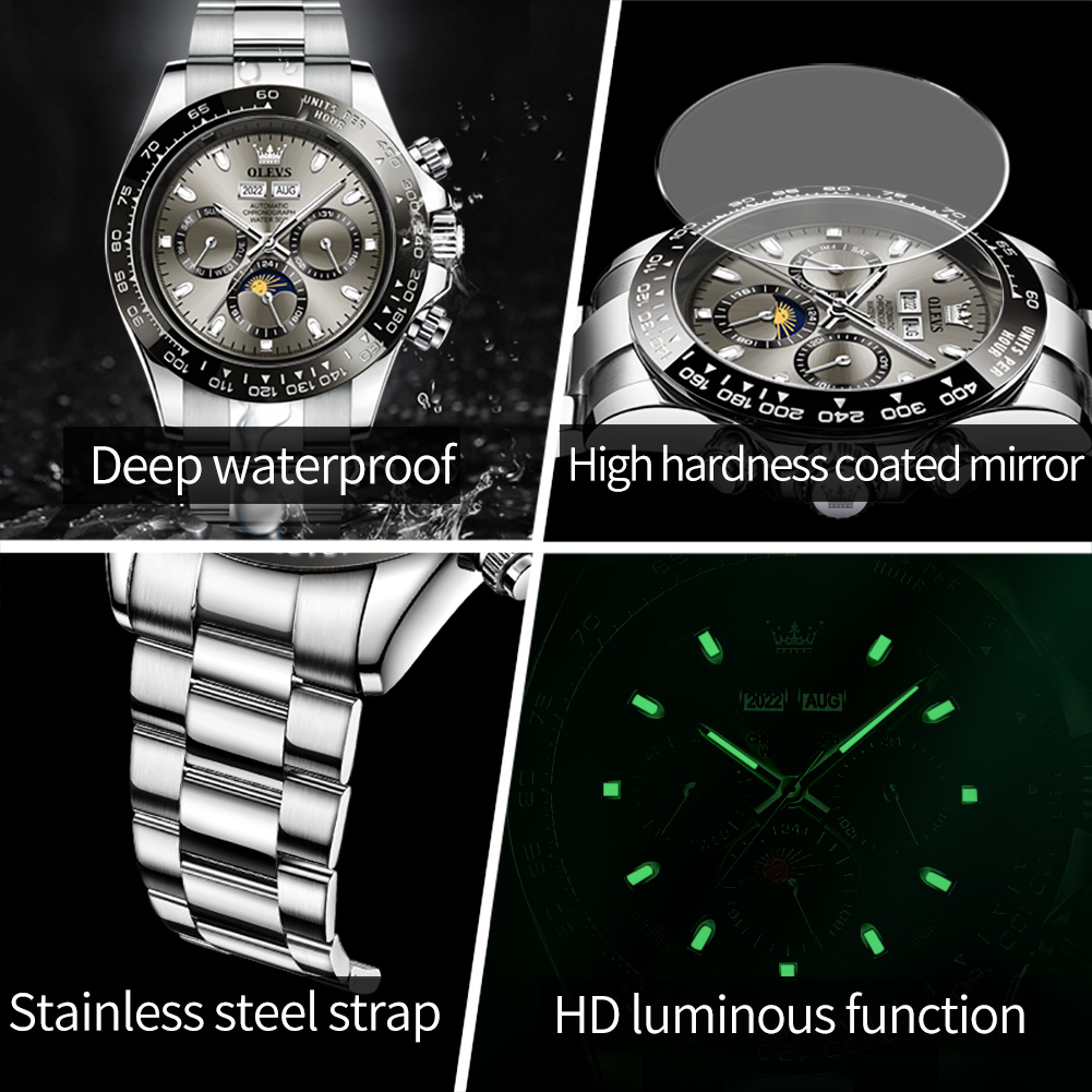 OLEVS 6654 Luxus-Herrenuhr, Ch – Chronograph Flyback Watch Bewertung und Preis
