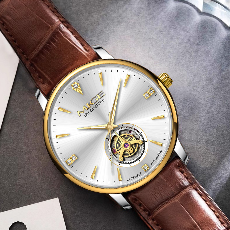 MIGE Thin Mens Open Heart Auto – Luxury Watch Green Dial Bewertung und Preis