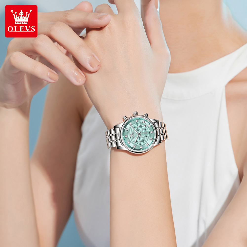 OLEVS Frauen Uhren Mode Damen  – Luxury Watch Green Dial Bewertung und Preis