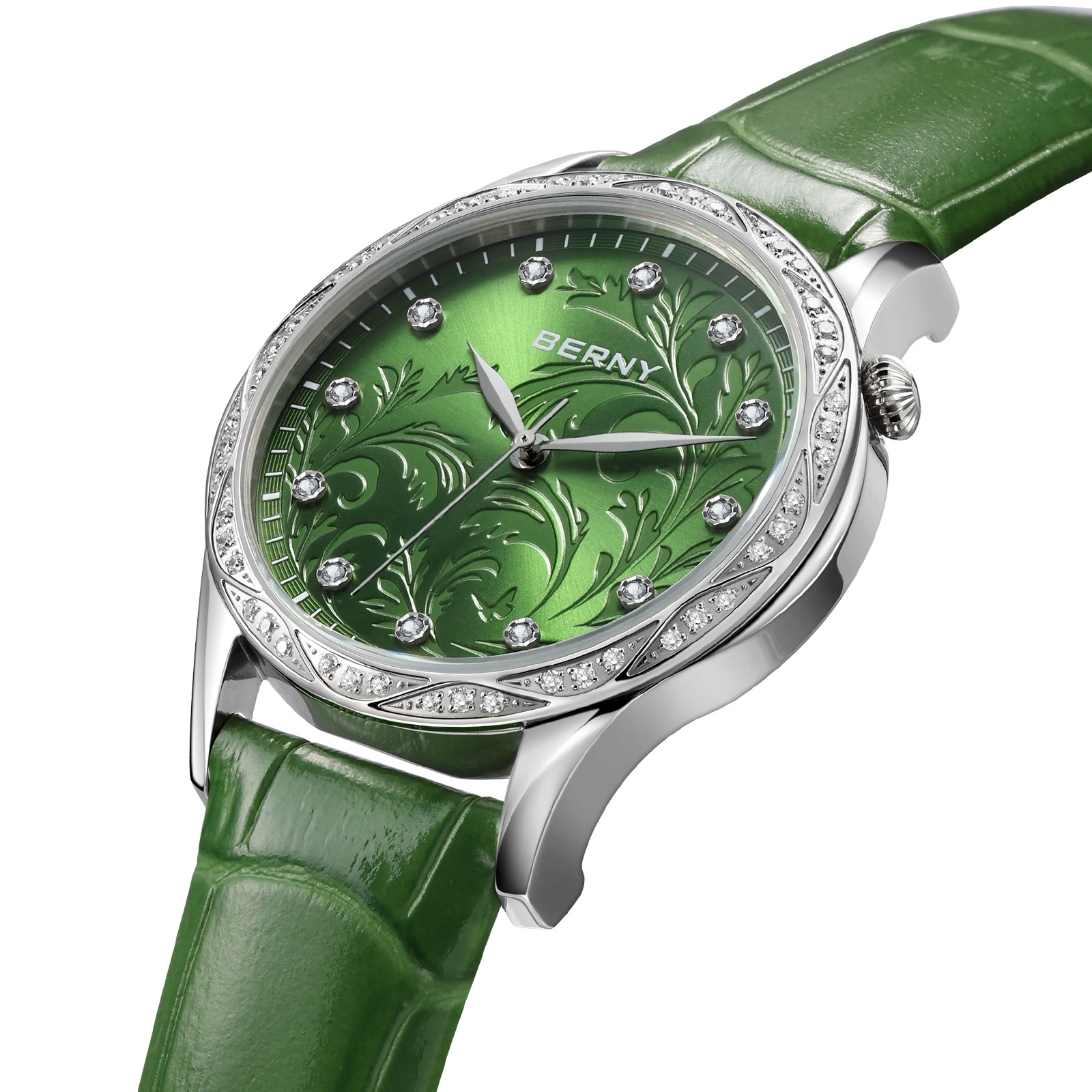BERNY Damen-Quarzuhr, grünes B – Luxury Watch Green Dial Bewertung und Preis